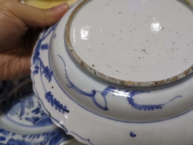 古玩陶瓷萬歷青花喜鹿封侯紋花口盤拍賣，當前價格9000元