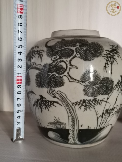 古玩陶瓷青花松竹梅紋罐拍賣，當前價格4000元