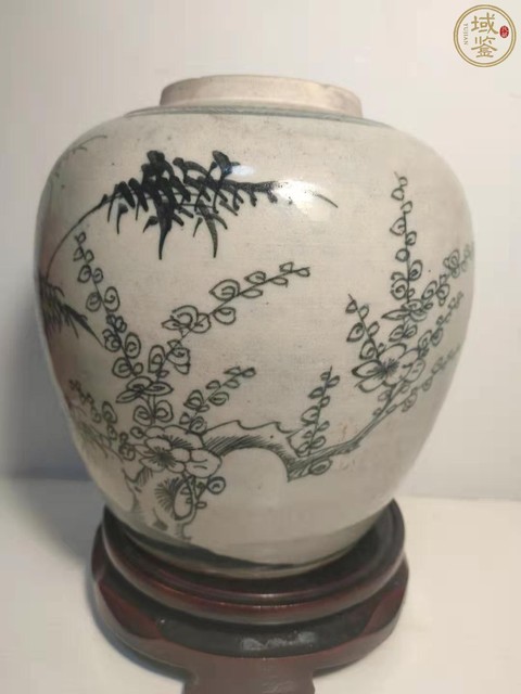 古玩陶瓷青花松竹梅紋罐拍賣，當前價格4000元