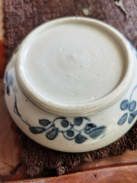 古玩陶瓷青花花卉紋印泥盒拍賣，當前價格8000元