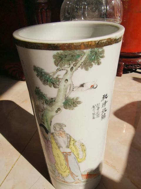 古玩陶瓷粉彩帽筒拍賣，當前價格11800元