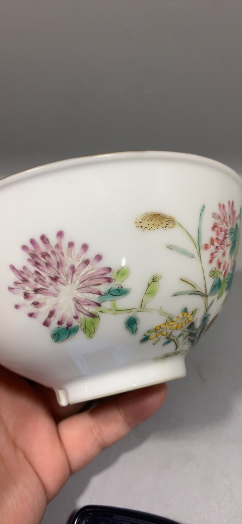 古玩陶瓷花鳥紋粉彩小碗拍賣，當前價格3800元