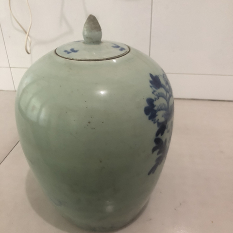 古玩陶瓷牡丹紋冬瓜罐拍賣，當前價格11000元