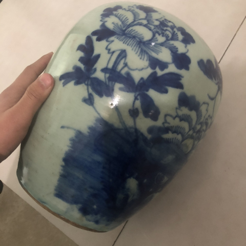 古玩陶瓷牡丹紋冬瓜罐拍賣，當前價格11000元