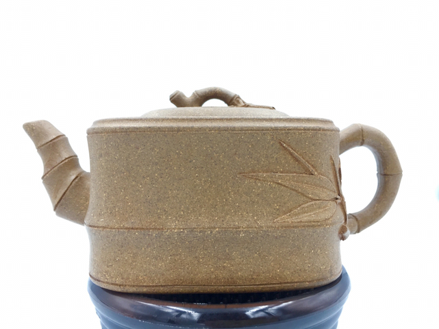 古玩陶瓷紫砂刻竹葉紋四方壺拍賣，當前價格5600元