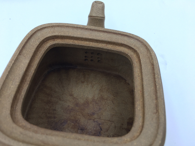 古玩陶瓷紫砂刻竹葉紋四方壺拍賣，當前價格5600元