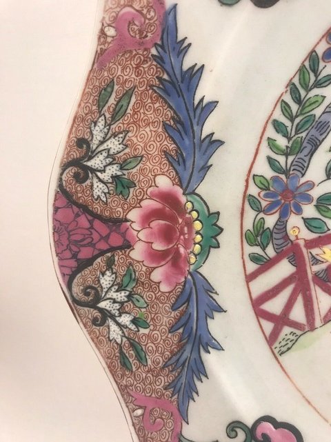 古玩陶瓷粉彩人物紋盤(pán)拍賣(mài)，當(dāng)前價(jià)格7000元