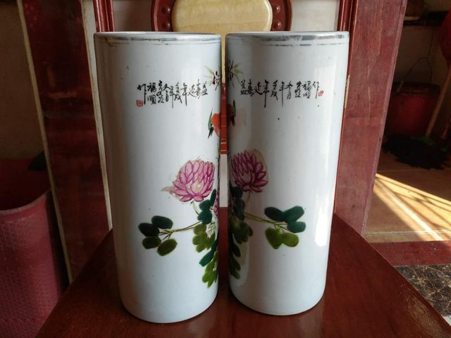 古玩陶瓷彩繪帽筒拍賣，當前價格9200元