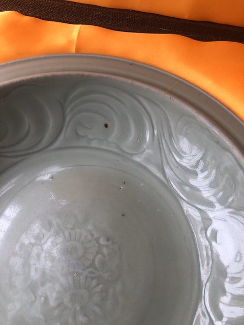 古玩陶瓷龍泉窯刻花洗拍賣，當前價格12800元