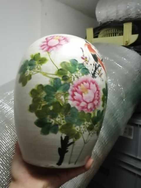 古玩陶瓷花鳥紋冬瓜罐拍賣，當前價格12800元