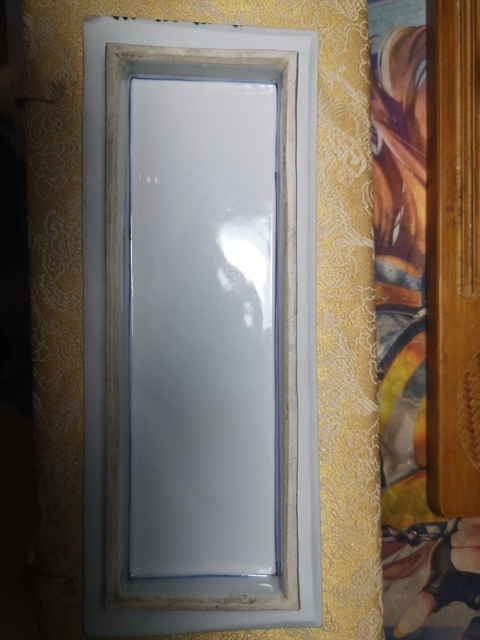 古玩陶瓷明治時代青花竹葉紋長方盤拍賣，當前價格9800元