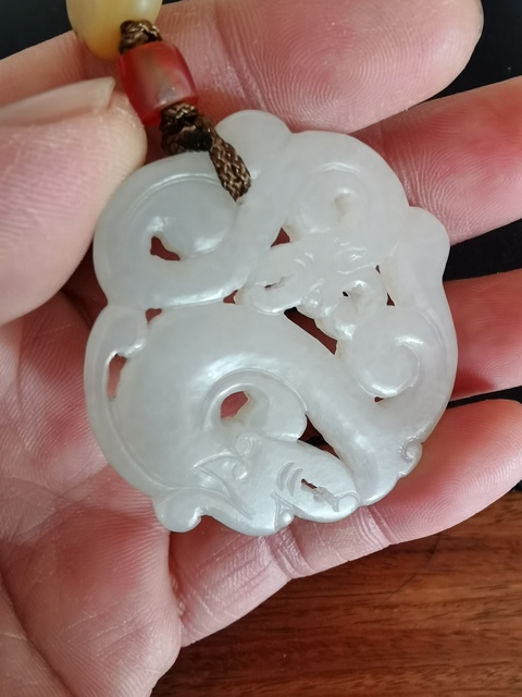 古玩玉器淸未民初和田玉雙龍佩拍賣，當前價格7800元