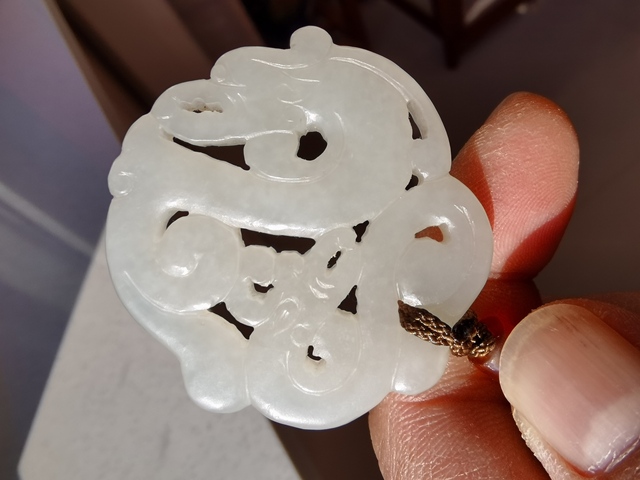 古玩玉器淸未民初和田玉雙龍佩拍賣，當前價格7800元