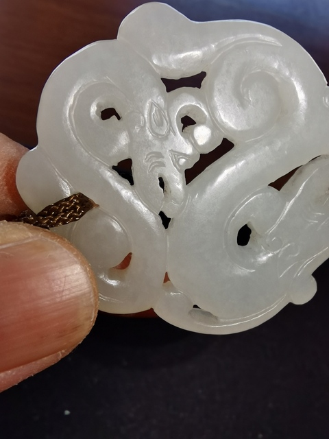 古玩玉器淸未民初和田玉雙龍佩拍賣，當前價格7800元