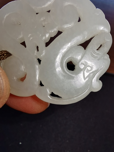 古玩玉器淸未民初和田玉雙龍佩拍賣，當前價格7800元