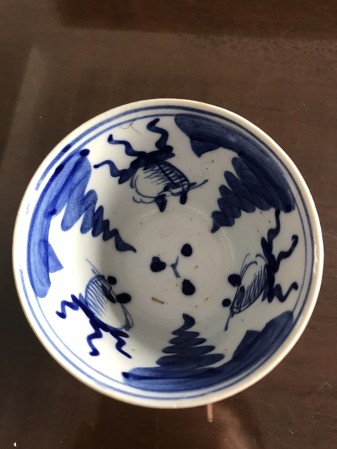 古玩陶瓷醬釉青花杯拍賣，當前價格6200元