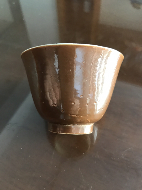 古玩陶瓷醬釉青花杯拍賣，當前價格6200元