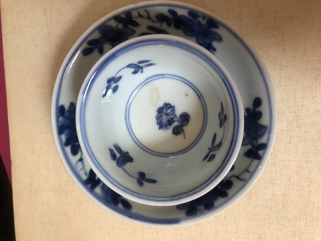 古玩陶瓷青花杯盤拍賣，當前價格6800元