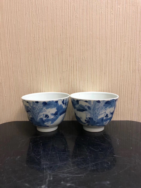 古玩陶瓷樵漁耕讀杯拍賣，當前價格5800元