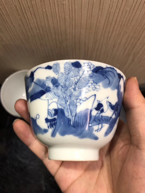 古玩陶瓷樵漁耕讀杯拍賣，當前價格5800元