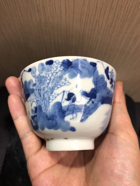 古玩陶瓷樵漁耕讀杯拍賣，當前價格5800元