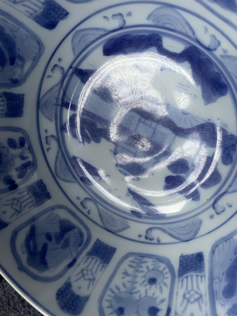 古玩陶瓷明治至大正時代青花山水紋碗拍賣，當前價格12800元