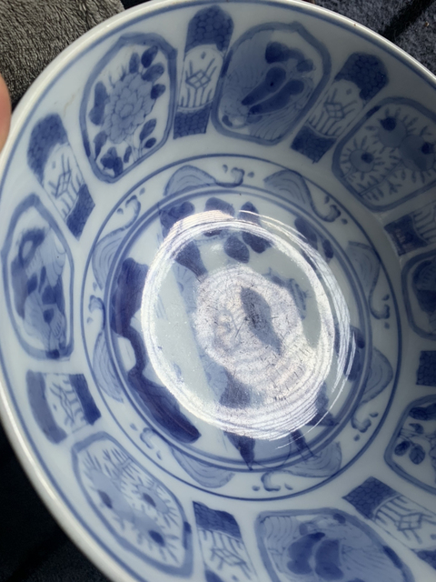 古玩陶瓷明治至大正時代青花山水紋碗拍賣，當前價格12800元