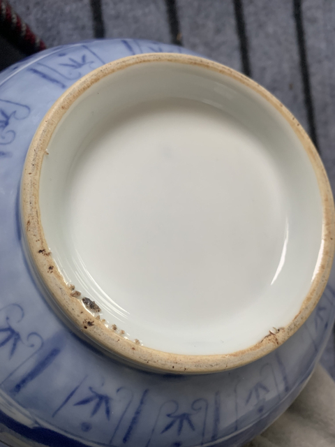 古玩陶瓷明治至大正時代青花山水紋碗拍賣，當前價格12800元