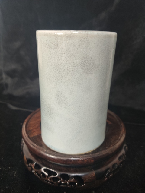 古玩陶瓷哥釉筆筒拍賣，當(dāng)前價(jià)格12800元