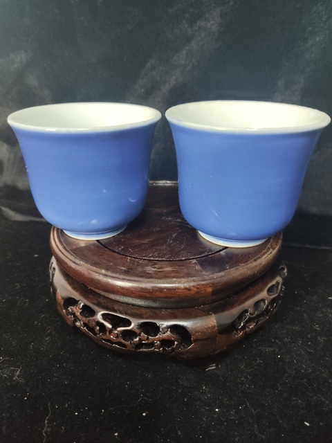 古玩陶瓷祭藍釉杯拍賣，當前價格12800元