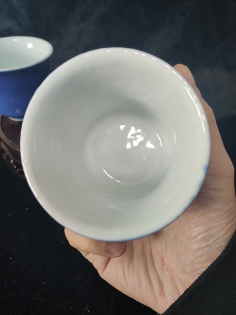 古玩陶瓷祭藍釉杯拍賣，當前價格12800元