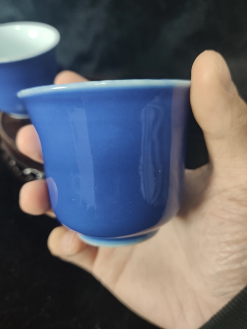 古玩陶瓷祭藍釉杯拍賣，當前價格12800元