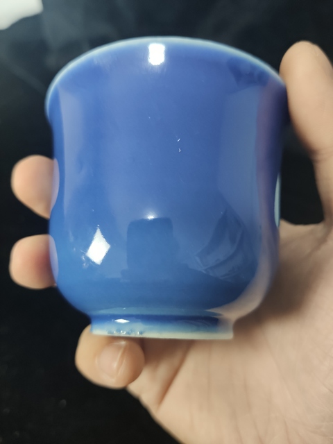 古玩陶瓷祭藍釉杯拍賣，當前價格12800元