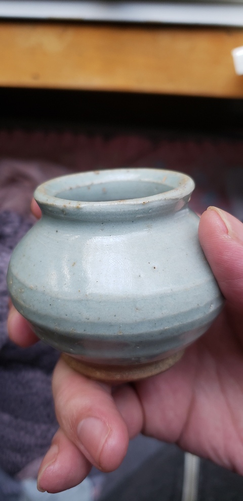 古玩陶瓷元代.青瓷小罐拍賣，當前價格468元