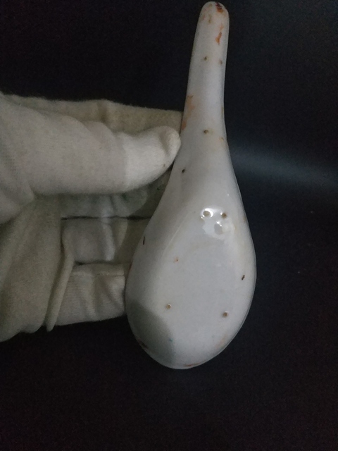 古玩陶瓷晚清廣彩描金人物花卉紋湯勺拍賣，當前價格300元