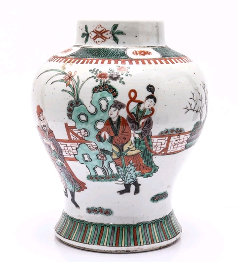 古玩陶瓷五彩將軍罐拍賣，當前價格12500元