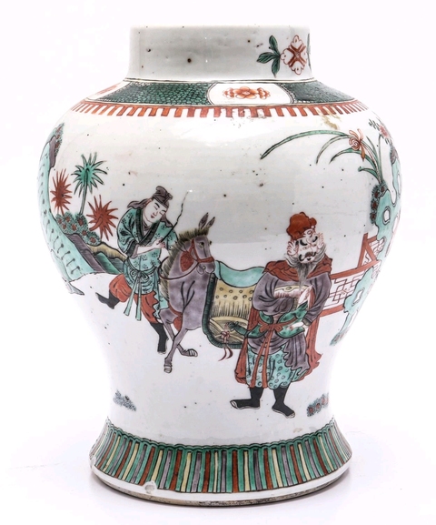古玩陶瓷五彩將軍罐拍賣，當前價格12500元
