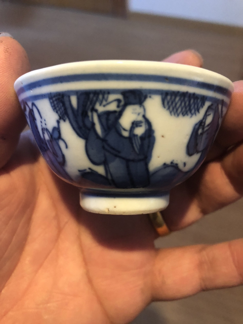 古玩陶瓷青花人物小杯拍賣，當前價格8900元