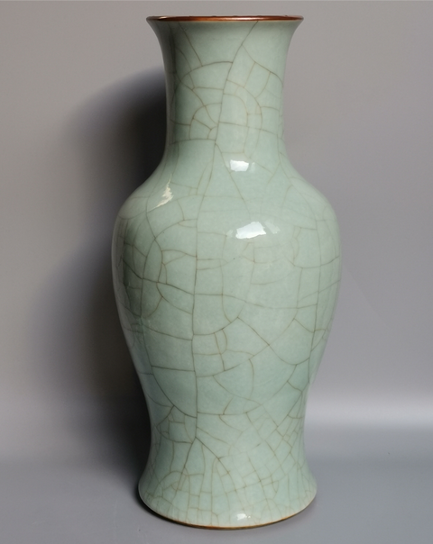 古玩陶瓷哥釉瓶拍賣，當前價格14800元