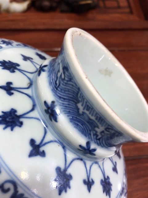 古玩陶瓷清雍正青花纏枝花卉紋高足盤拍賣，當前價格13000元