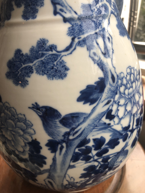 古玩陶瓷青花花鳥紋鹿頭尊拍賣，當前價格12000元