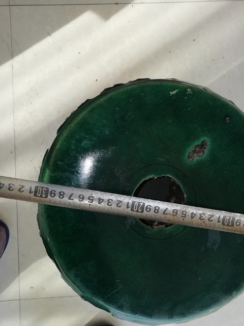 古玩陶瓷素三彩鏤空福壽紋繡墩拍賣，當前價格8000元