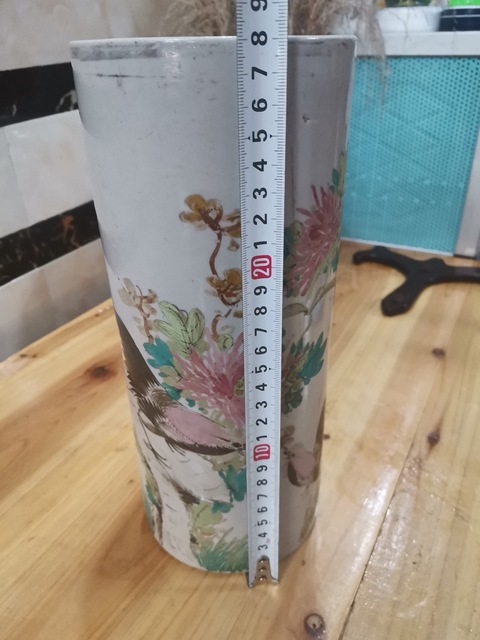 古玩陶瓷民國花鳥紋帽筒拍賣,當前價格1080元
