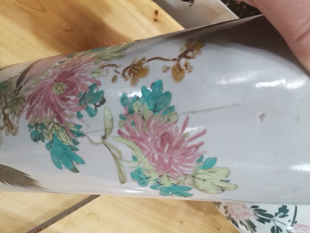 古玩陶瓷民國花鳥紋帽筒拍賣,當前價格1080元