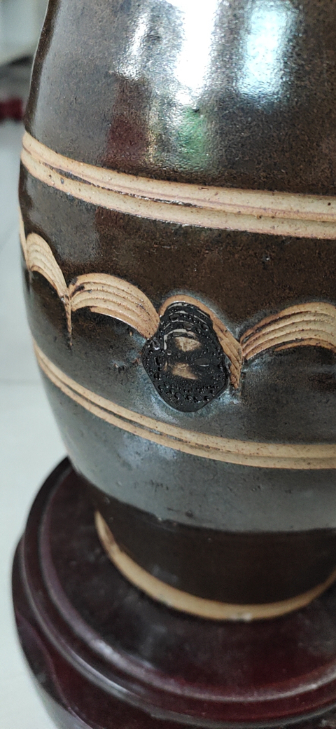 古玩陶瓷醬釉梅瓶拍賣，當前價格6800元