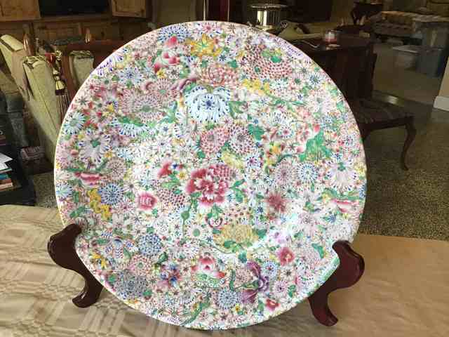 古玩陶瓷粉彩大盤拍賣，當前價格6000元