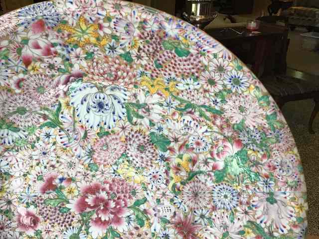 古玩陶瓷粉彩大盤拍賣，當前價格6000元