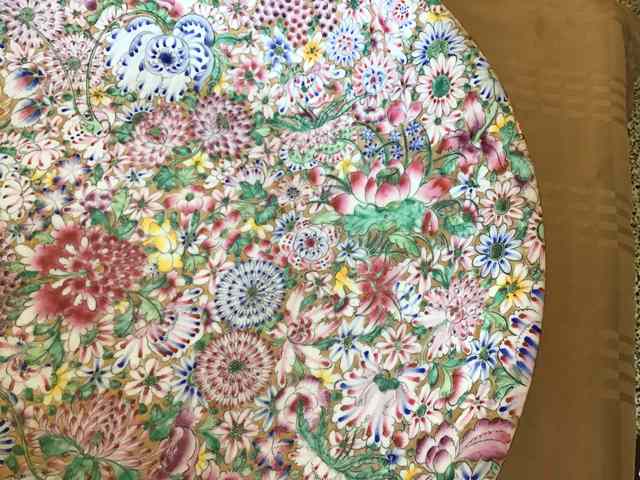 古玩陶瓷粉彩大盤拍賣，當前價格6000元