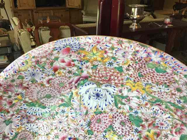 古玩陶瓷粉彩大盤拍賣，當前價格6000元