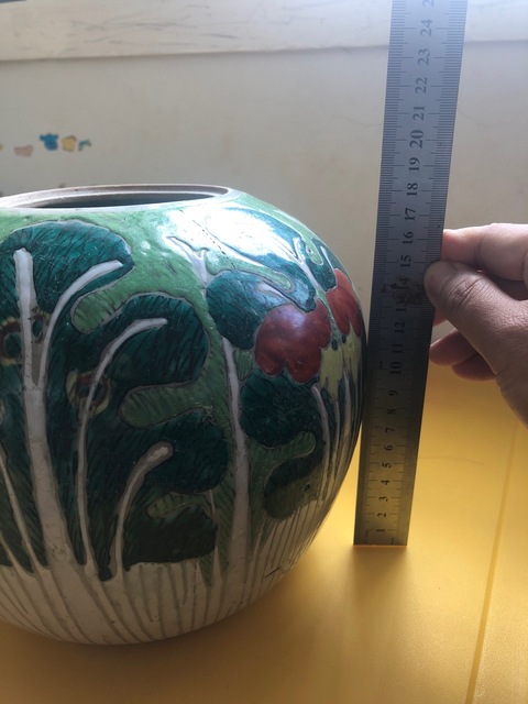 古玩陶瓷粉彩白菜紋西瓜罐拍賣，當前價格12880元